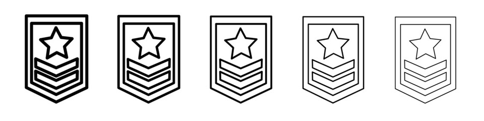 Military Rank icon black and white vector sign