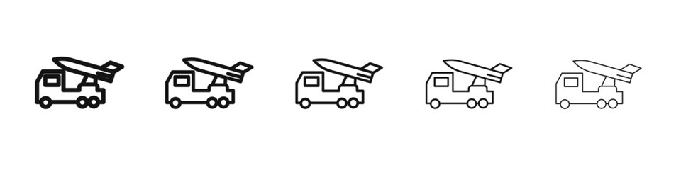 Missile Launcher icon black and white vector sign