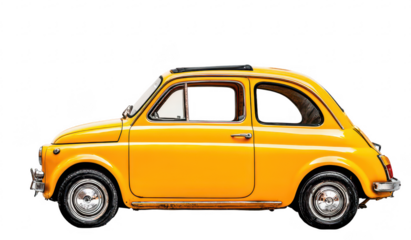 Retro Yellow Car Side View