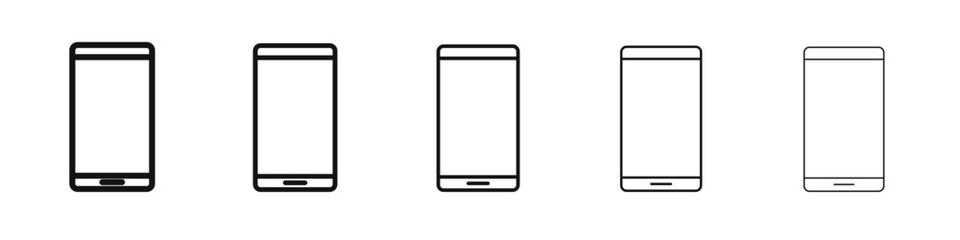 Mobile icon black and white vector sign