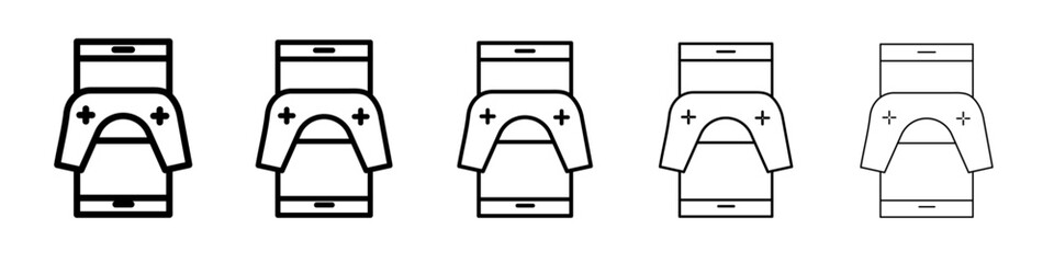 mobile phone game icon black and white vector sign