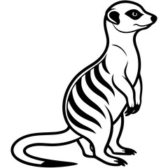 vector illustration of a cartoon meerkat