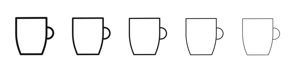 Mug icon black and white vector sign