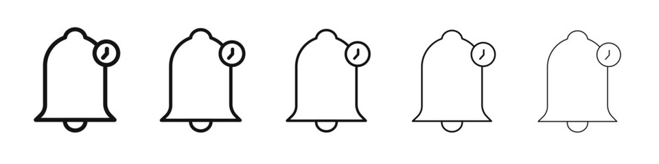Fototapeta premium Notification reminder icon black and white vector sign