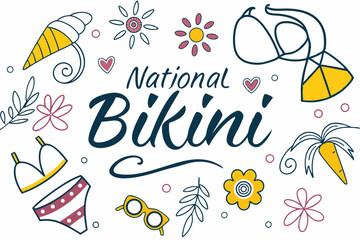 NATIONAL BIKINI DAY vector illustration