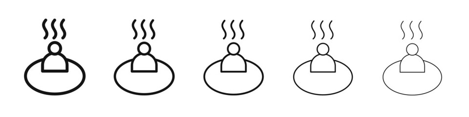 Onsen icon black and white vector sign