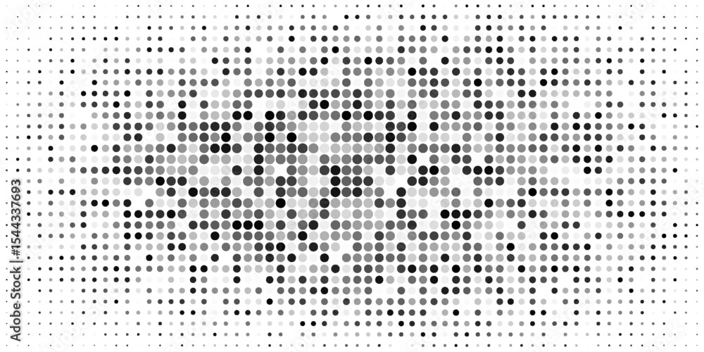 Poster black halftone pattern on white background. linear halftone background. vector illustration isolated