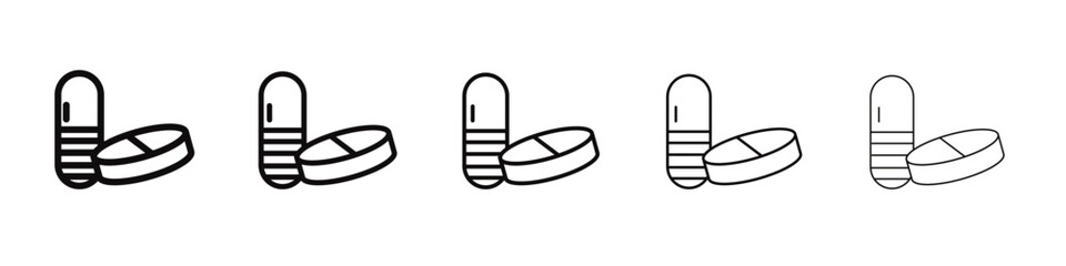 Painkiller pills icon black and white vector sign