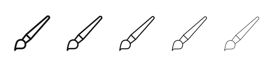 Paint brush icon black and white vector sign