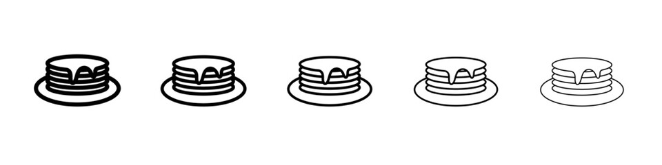 pancakes icon black and white vector sign