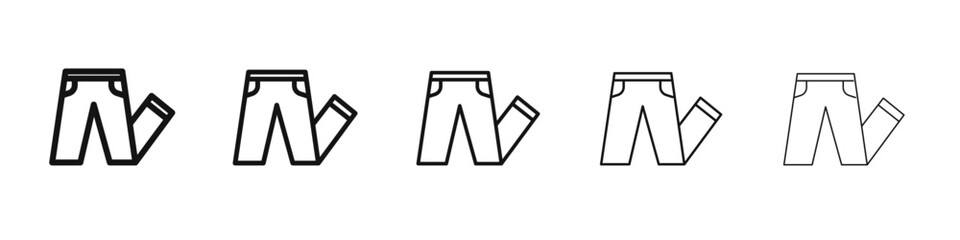 Pants icon black and white vector sign