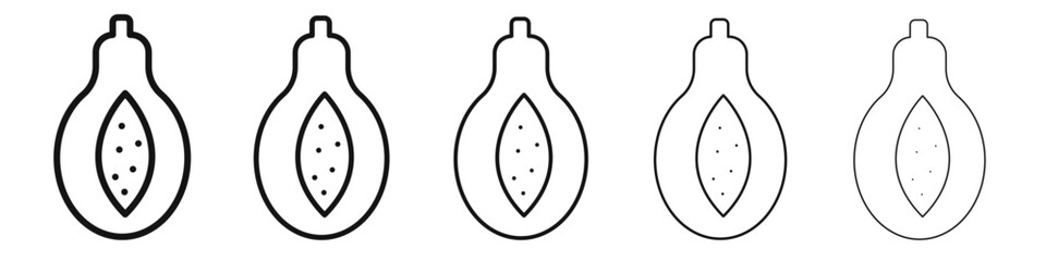Papaya icon black and white vector sign