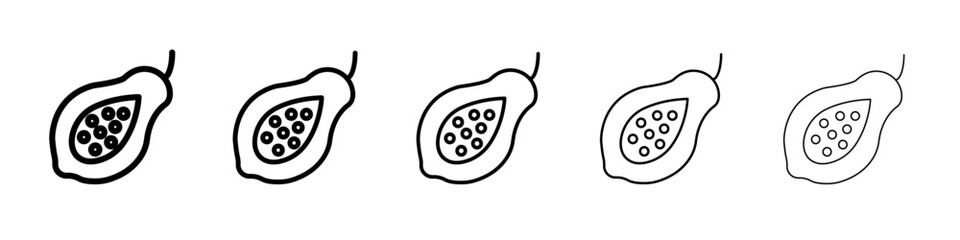 Papaya icon black and white vector sign