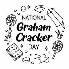 NATIONAL GRAHAM CRACKER DAY vector illustration