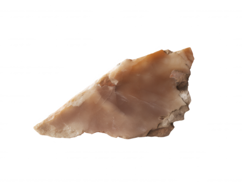 Ancient Flint Stone Tool Artifact Isolated on White