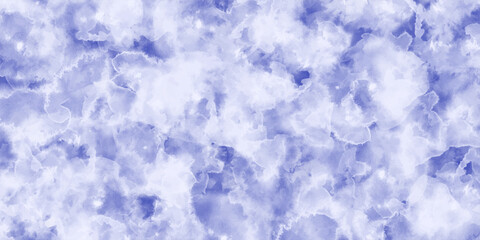 Vector watercolor texture with white clouds and blue sky for cards. Hand drawn vector texture. Heaven. Summer watercolour banner. Template for design.