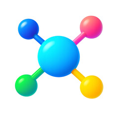 Colorful Molecular Structure 3D Render of Interconnected Spheres