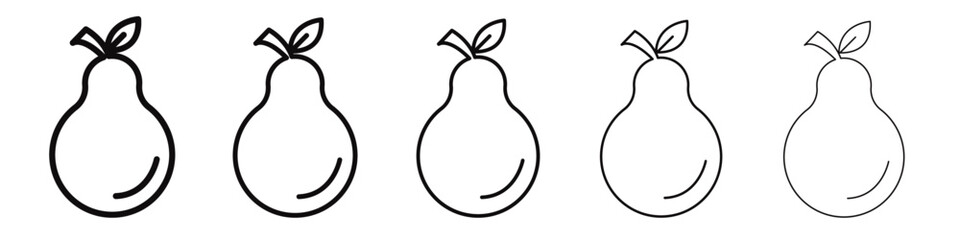 Pear icon black and white vector sign