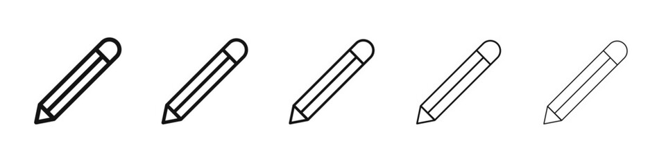 Obraz premium Pencil icon black and white vector sign