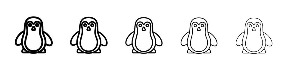 Penguin icon black and white vector sign