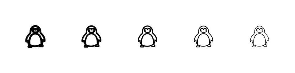 Penguin icon black and white vector sign