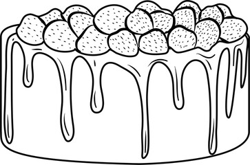 Strawberry Cake coloring page