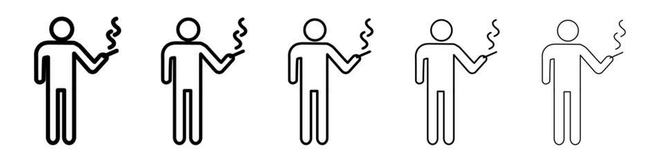 Person smoking icon black and white vector sign