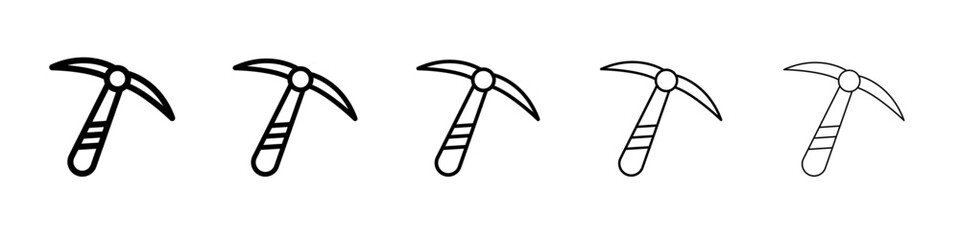 pickaxe icon black and white vector sign