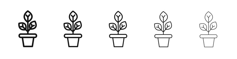 plant icon black and white vector sign