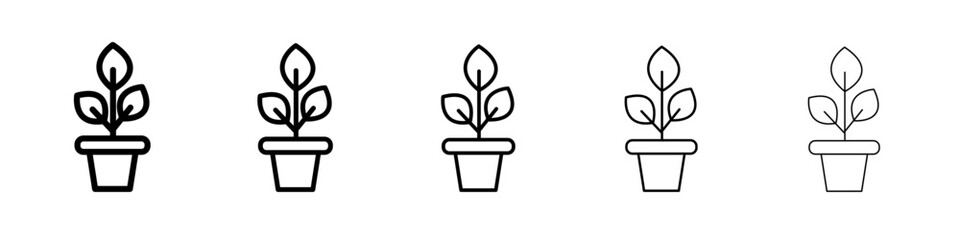 Obraz premium plant icon black and white vector sign