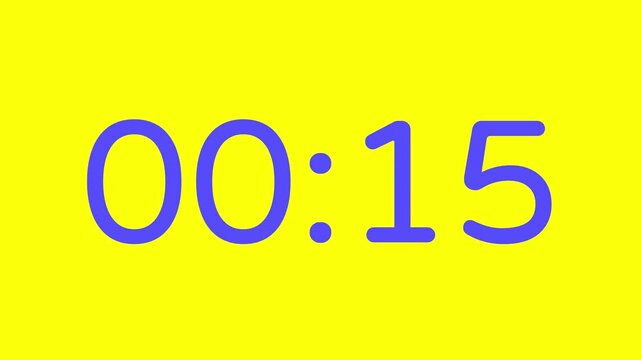 20 second countdown timer on yellow background with purple number display suitable for technology, urgency, time management concepts, social media posts, blog headers  