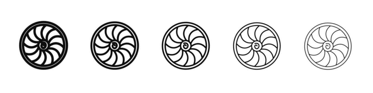 Plane turbine icon black and white vector sign