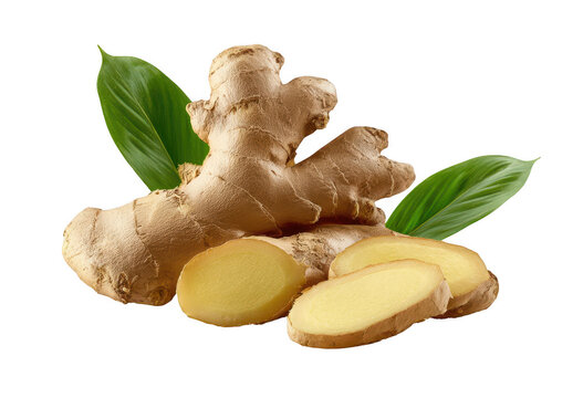 Ginger root slices display