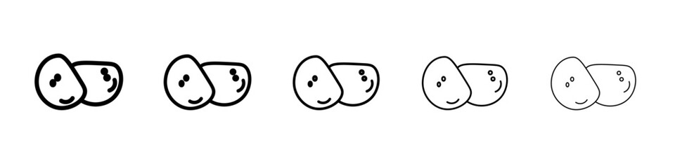 Potato icon black and white vector sign