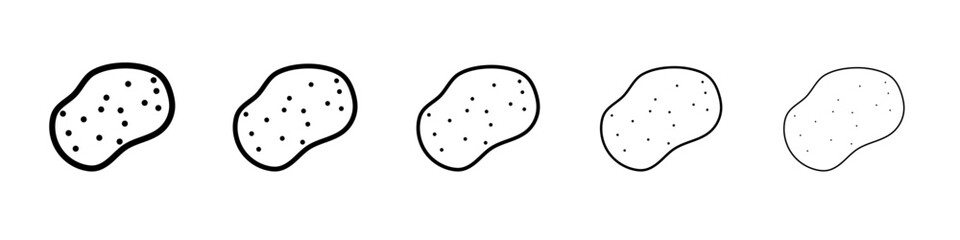 Potato icon black and white vector sign
