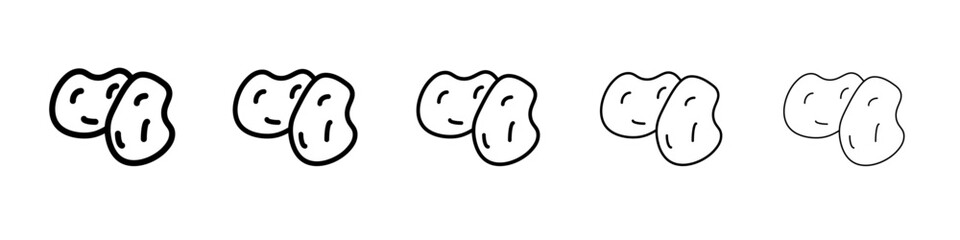 Potato icon black and white vector sign