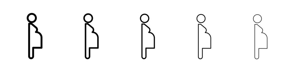 Pregnant woman icon black and white vector sign