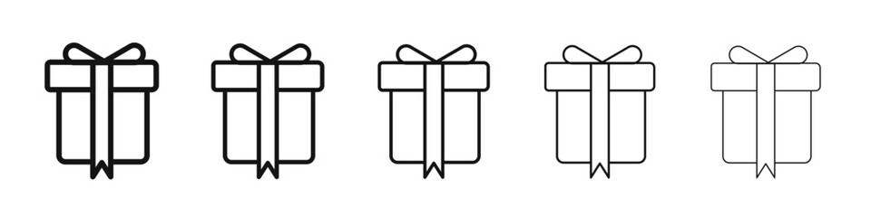 Present box icon black and white vector sign