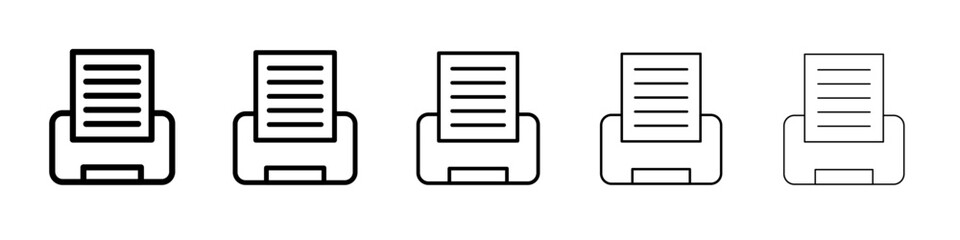 Print icon black and white vector sign