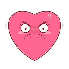 heart angry face cartoon cute