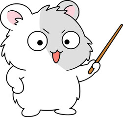 Drawing of a cute hamster with big eyes