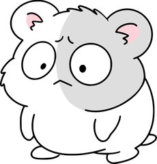 Drawing of a cute hamster with big eyes
