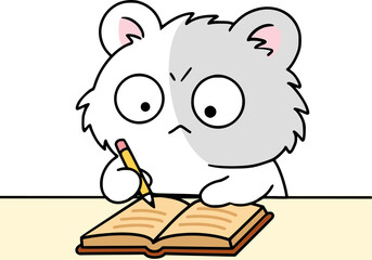 Drawing of a cute hamster with big eyes