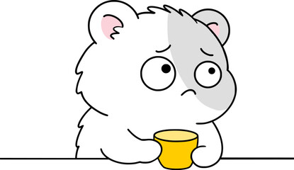 Drawing of a cute hamster with big eyes