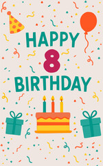 happy birthday card with birthday cake