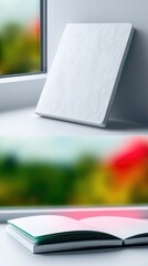 Textured Notebook Mockup with Daylight