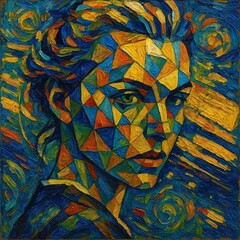 "Golden Mosaic Leaves in Autumn Harmony"
