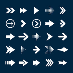 collection of arrow icons direction forward vector image