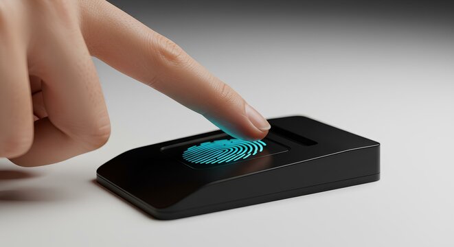High-Tech Fingerprint Scanner Secure Biometric Authentication