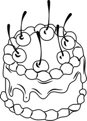 Strawberry Cake coloring page